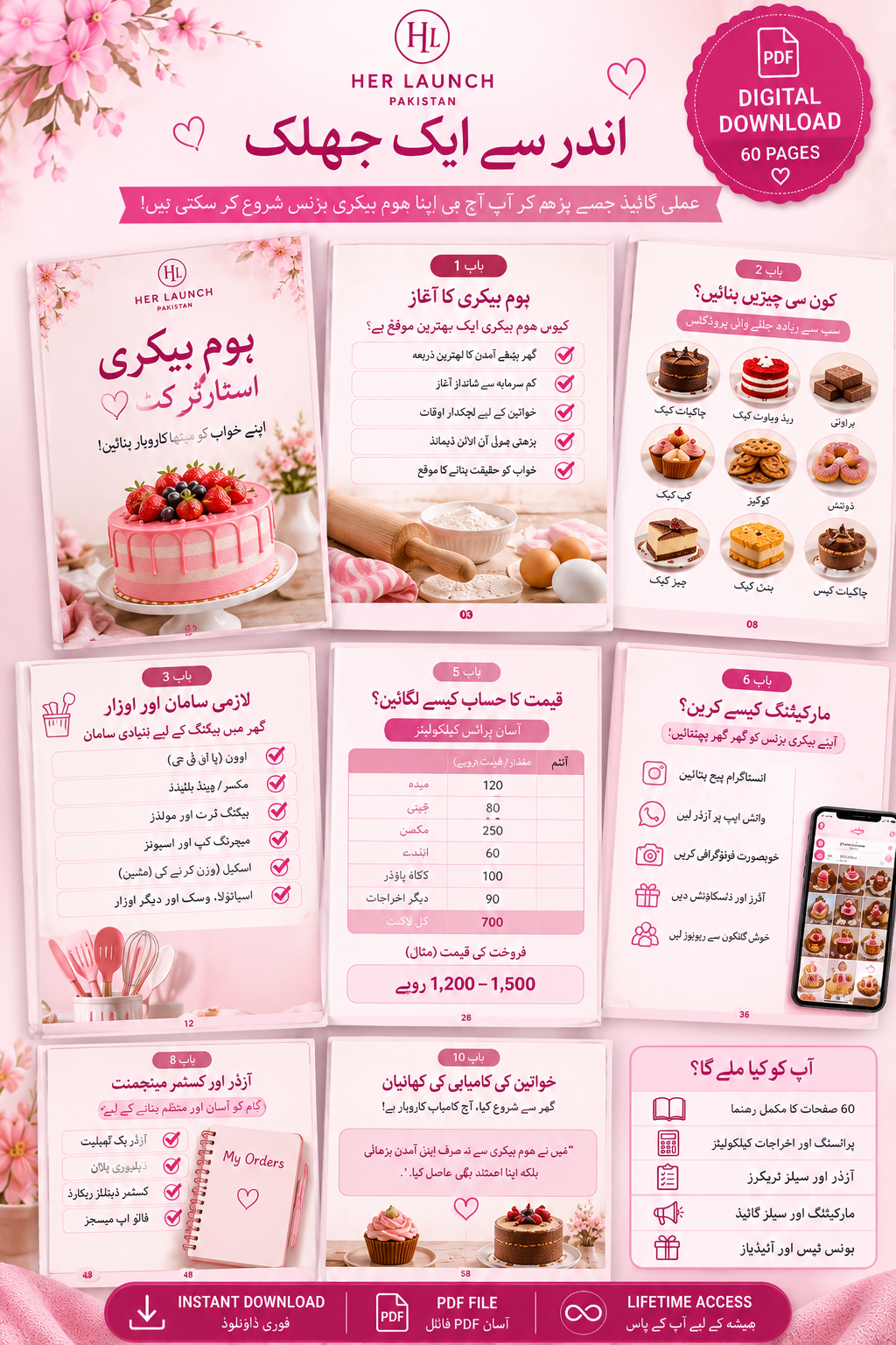 Home Bakery Starter Kit Pakistan – 60 Page Urdu Digital Guide + Business Toolkit