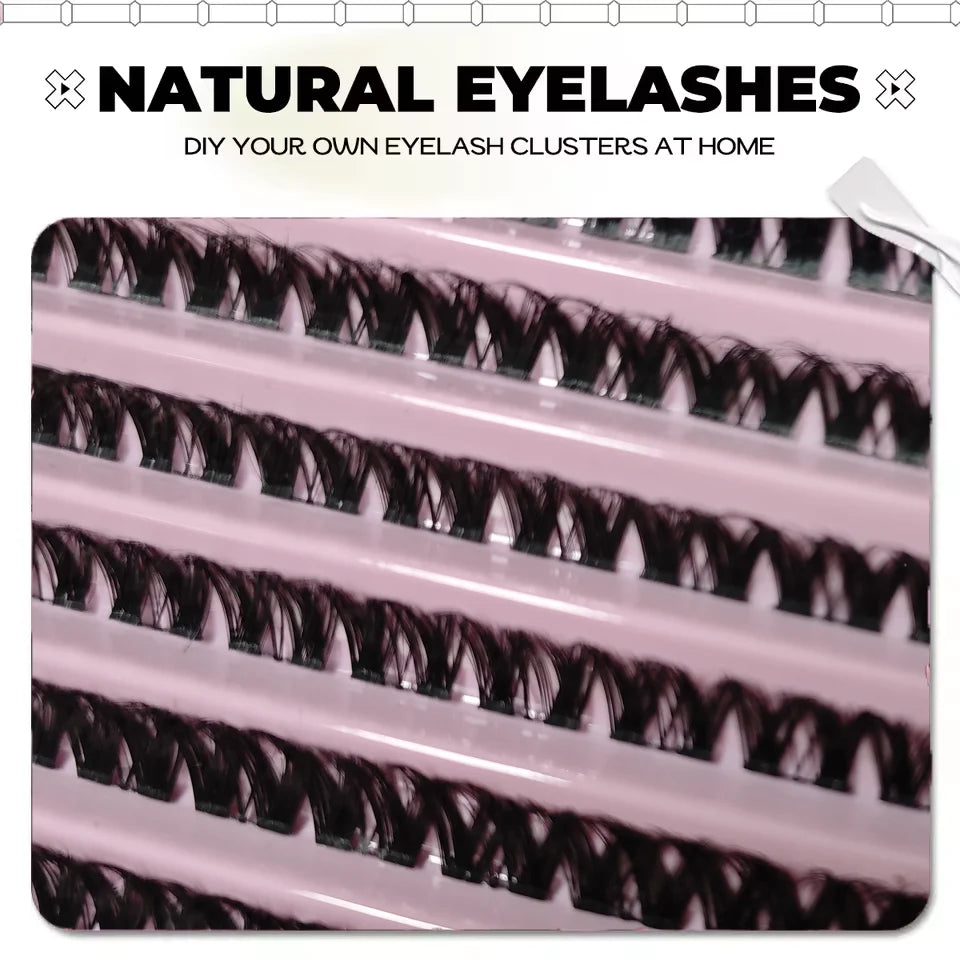 3D 190 PCS Cluster Lashes Kit – Lash Bond and Seal, Makeup Tools,DIY Lash Extension Set with Glue Accessories and Eyelash Curler