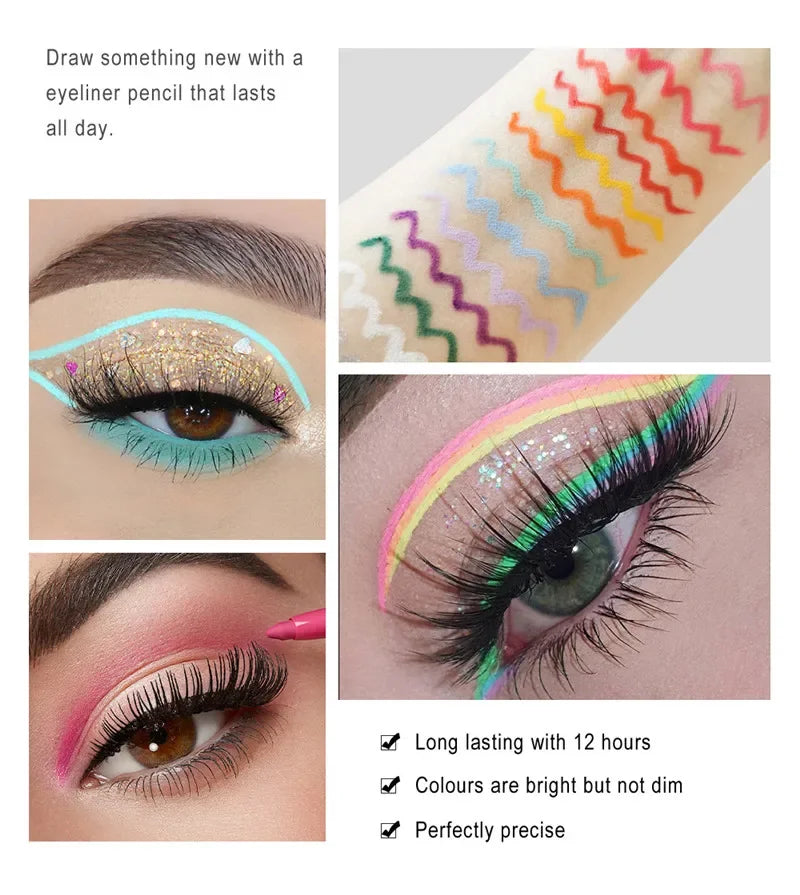 Matte Colorful Eye Liner Pen 20 Colors Eyeliner Gel Pencils Long Lasting Eye Shadow Pen Pink Black Eye Charming Makeup Cosmetics