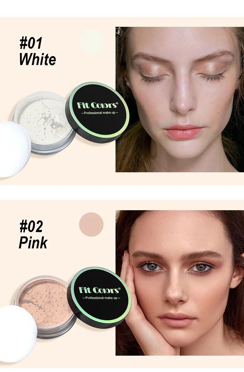 Waterproof Loose Powder Makeup Setting Powder Oil Absorbing Long Wear Finishing Powder for Flawless Smooth Skin
