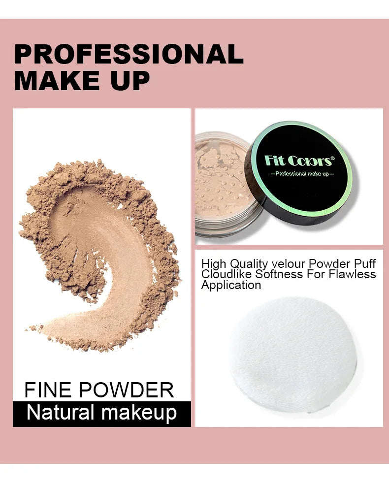 Waterproof Loose Powder Makeup Setting Powder Oil Absorbing Long Wear Finishing Powder for Flawless Smooth Skin