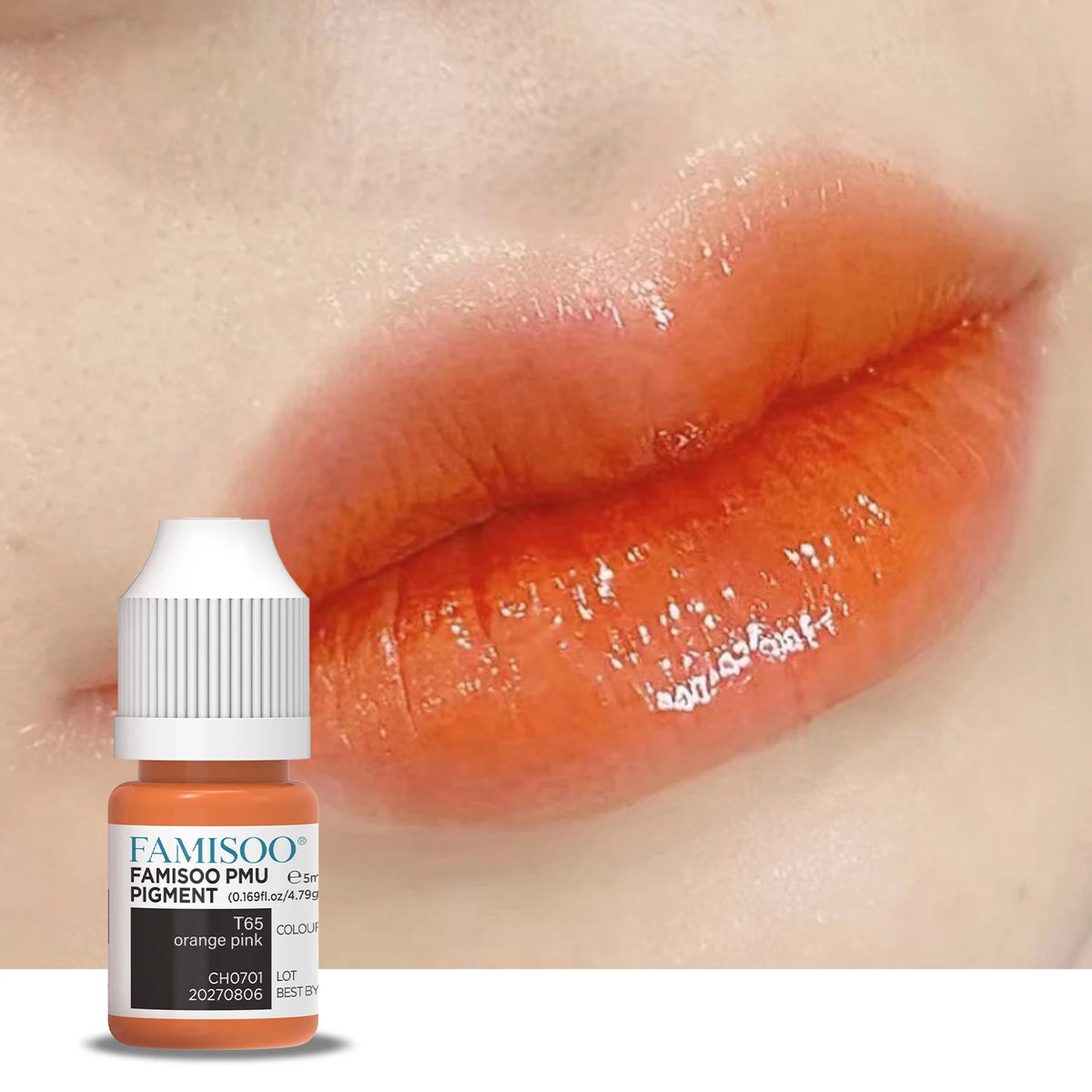 FAMISOO 6 Best Selling Colors 5ML Permanent Makeup Pigments Tattoo Lips Pigments Sample Size Tattoo Pigments PMU Tattoo Ink Set