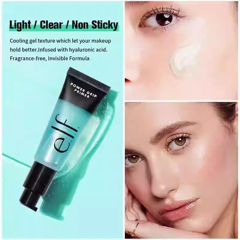 Elf Green Primer Silky Liquid Primer with A Weightless Feel Grips Makeup for Long-lasting Wear Foundation Suits All Skin Types