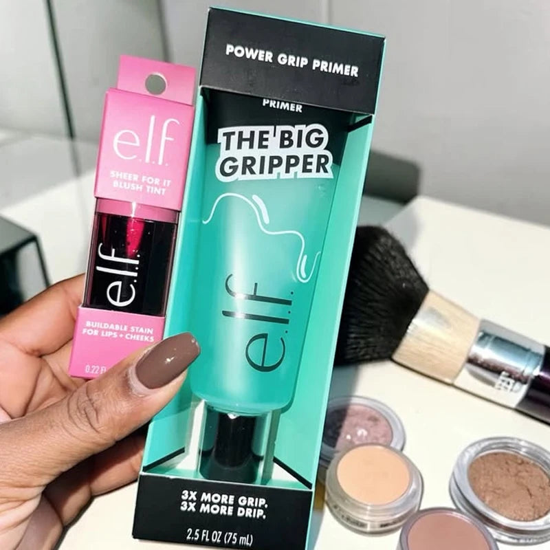 Elf Green Primer Silky Liquid Primer with A Weightless Feel Grips Makeup for Long-lasting Wear Foundation Suits All Skin Types