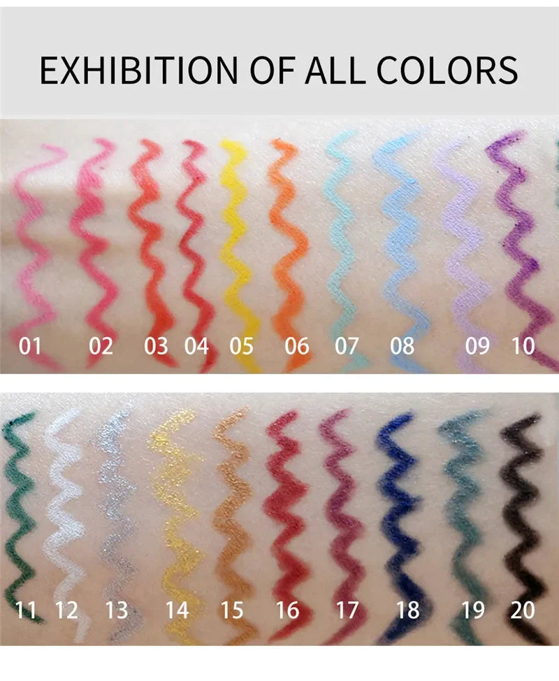 Matte Colorful Eye Liner Pen 20 Colors Eyeliner Gel Pencils Long Lasting Eye Shadow Pen Pink Black Eye Charming Makeup Cosmetics