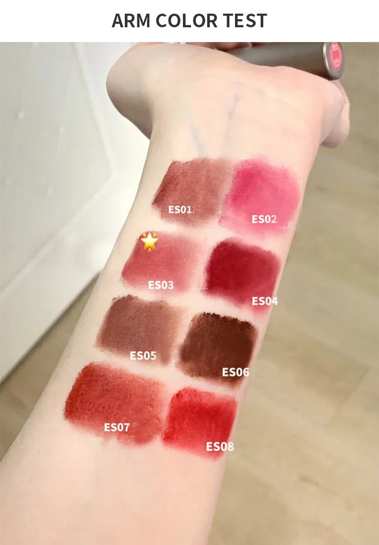 Cappuvini Espresso Matte Lipstick Velvet Lip Glaze Waterproof Long-lasting Texture Smooth Glossy Makeup Setting Lip Color