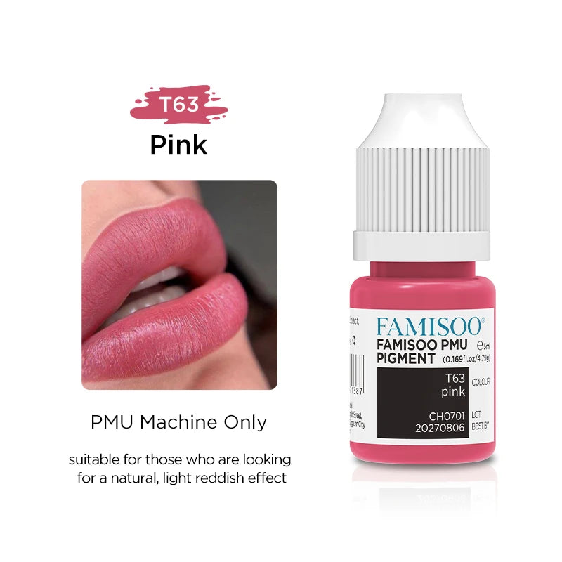 FAMISOO 6 Best Selling Colors 5ML Permanent Makeup Pigments Tattoo Lips Pigments Sample Size Tattoo Pigments PMU Tattoo Ink Set