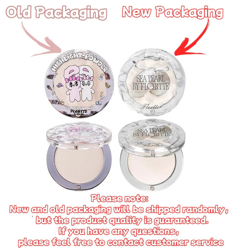 FLORTTE BUNNY Monochrome highlighting powder Naturally Brightening Facial Blush Cream High Gloss Face Blusher Makeup Cosmetics