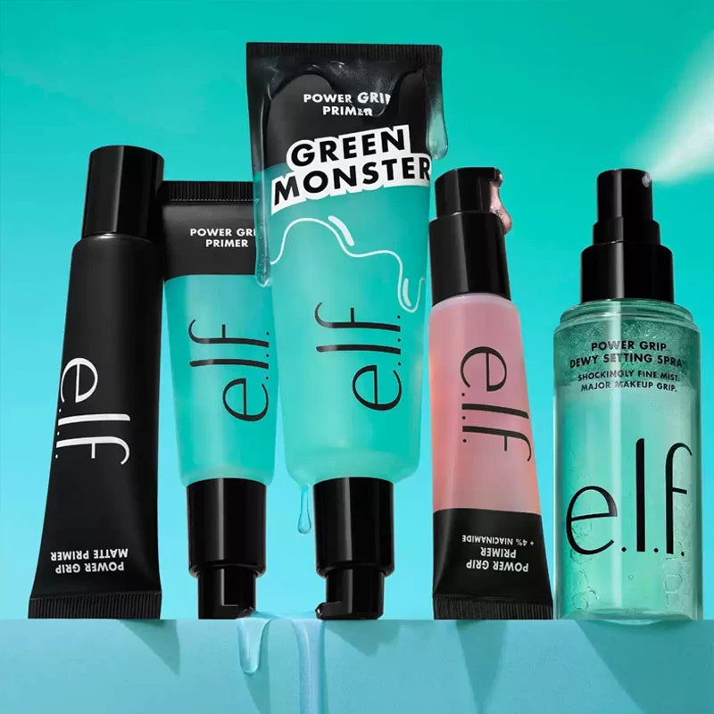 Elf Green Primer Silky Liquid Primer with A Weightless Feel Grips Makeup for Long-lasting Wear Foundation Suits All Skin Types