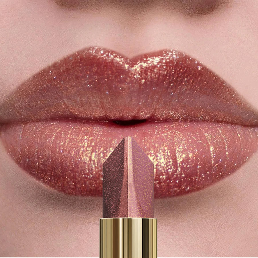 Two Tone Colors Lip Liner Pen with Glitter Matte Velvet Finish Smooth Metallic Lipstick Pearlecescent Lip Tint Makeup Gifts