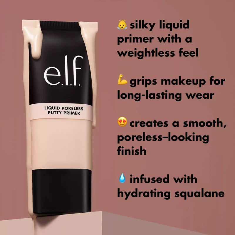 Elf Green Primer Silky Liquid Primer with A Weightless Feel Grips Makeup for Long-lasting Wear Foundation Suits All Skin Types