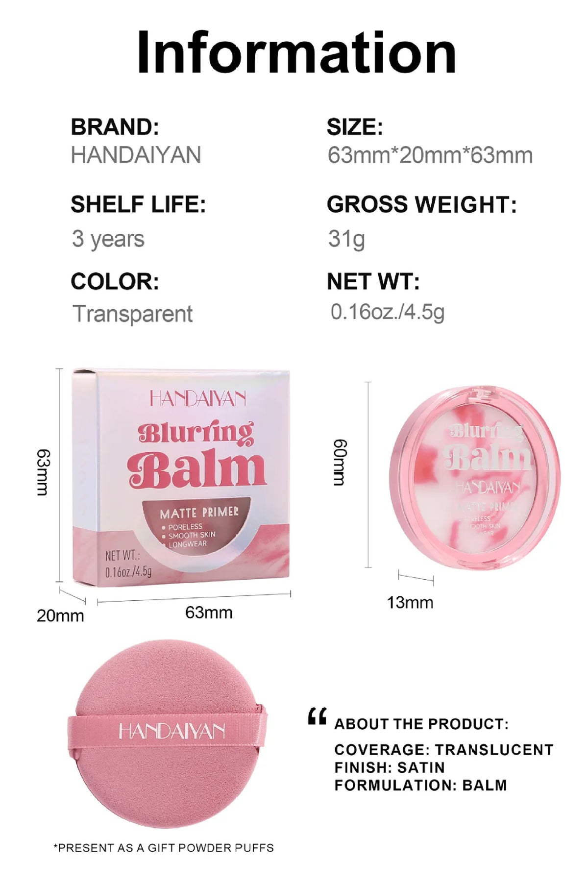 Powder With Puff Natural Oil Control Face Loose Powder Matte Waterproof Lasting Brighten Facial Modification Cosmetics Makeup