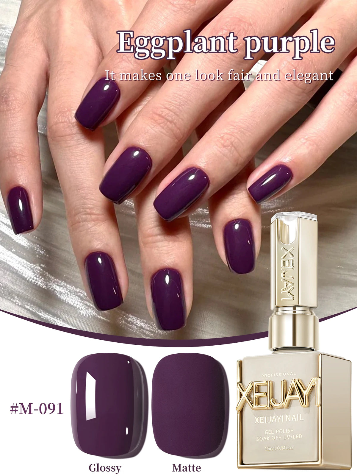 XEIJAYI 1Pc 15ML 13Colors to Choose From Pure Nail Polish Gel Nail Add Semi-Permanent Soak Off UV LED Construction Gel Varnish