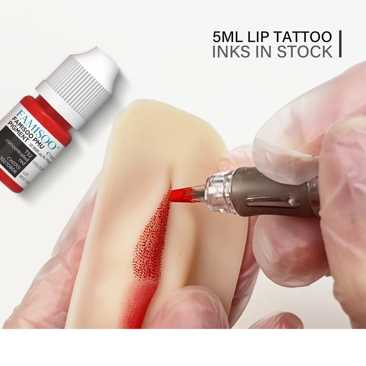 FAMISOO 6 Best Selling Colors 5ML Permanent Makeup Pigments Tattoo Lips Pigments Sample Size Tattoo Pigments PMU Tattoo Ink Set