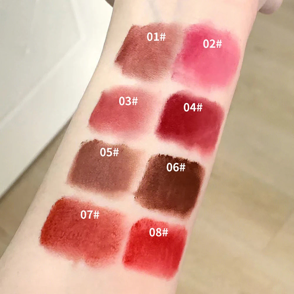 Cappuvini Espresso Matte Lipstick Velvet Lip Glaze Waterproof Long-lasting Texture Smooth Glossy Makeup Setting Lip Color